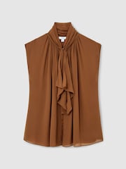 Reiss Tan Brown Lucy Blouse - Image 2 of 6