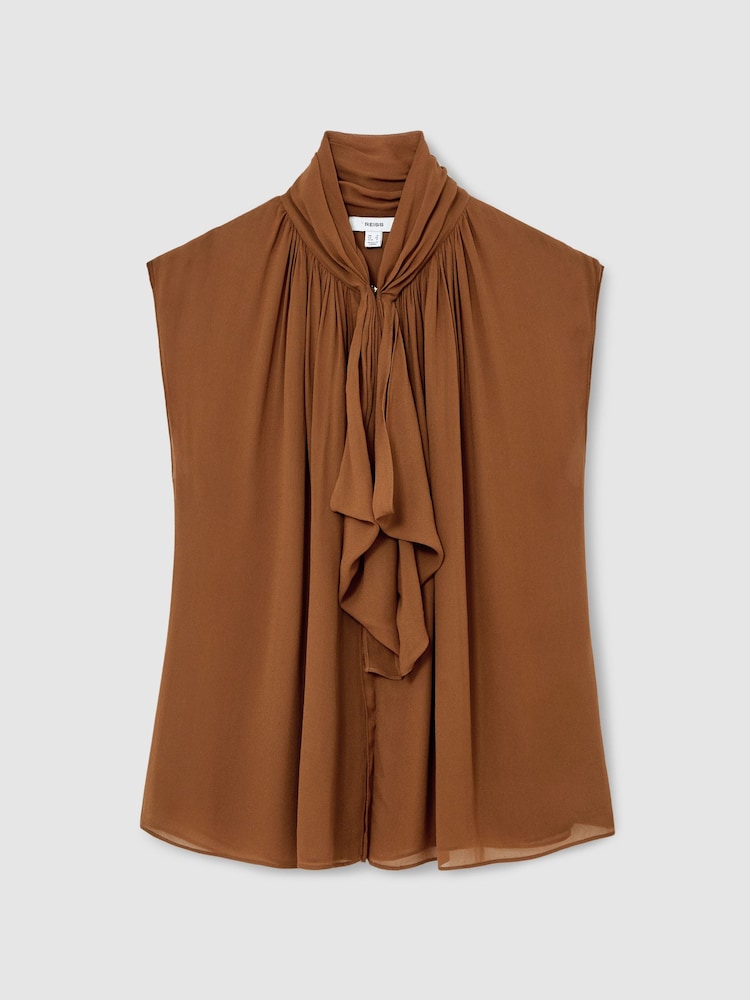 Reiss Tan Brown Lucy Blouse - Image 2 of 6