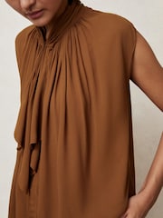 Reiss Tan Brown Lucy Blouse - Image 4 of 6
