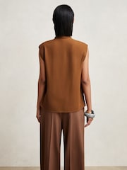 Reiss Tan Brown Lucy Blouse - Image 5 of 6