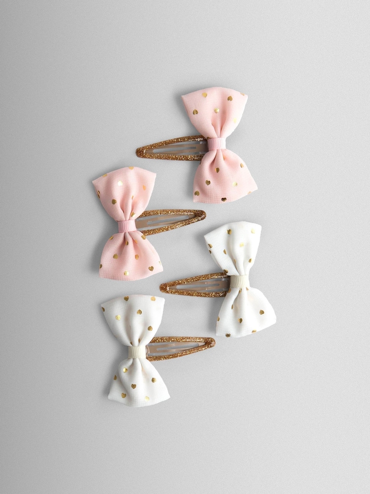JoJo Maman Bébé Pink 4-Pack Festive Embroidered Clips - Image 2 of 3 JoJo Maman Bébé Pink 4-Pack Festive Embroidered Clips - Image 2 of 3