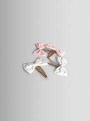JoJo Maman Bébé Pink 4-Pack Festive Embroidered Clips - Image 3 of 3