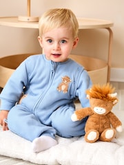 JoJo Maman Bébé Blue Highland Cow 2.5 Tog Sleep Snuggler - Image 1 of 6