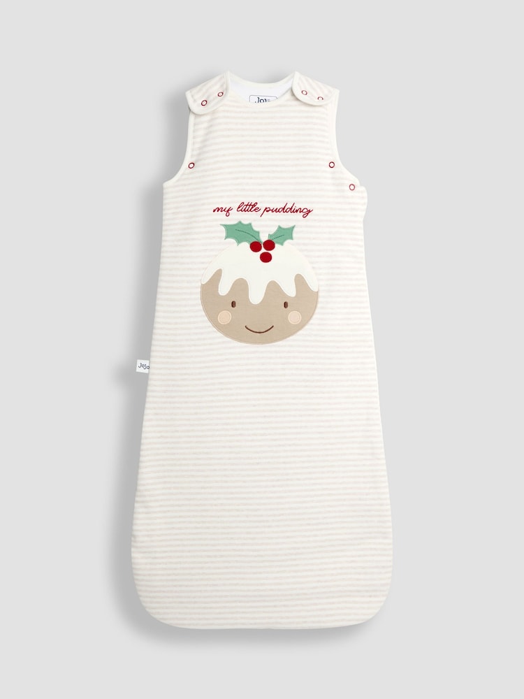 JoJo Maman Bébé Natural Little Pudding Appliqué Sleeping Bag - Image 1 of 3
