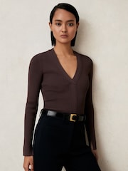 Reiss Lauri Craft Stitch Rib Knit Top - Bild 1 von 7