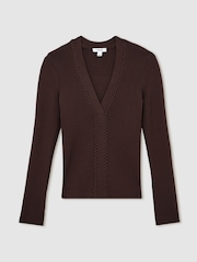 Reiss Lauri Craft Stitch Rib Knit Top - Bild 2 von 7