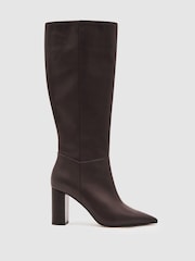 Reiss Burgundy Bianca Boots - Image 1 of 5