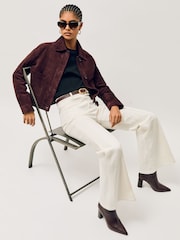 Reiss Burgundy Bianca Boots - Image 2 of 5