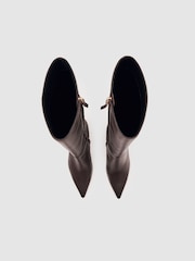Reiss Burgundy Bianca Boots - Image 4 of 5