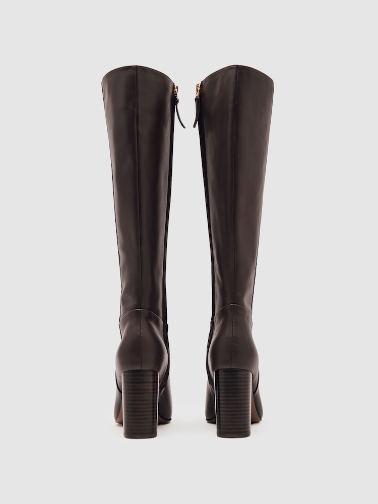 Reiss Burgundy Bianca Boots - Image 5 of 5