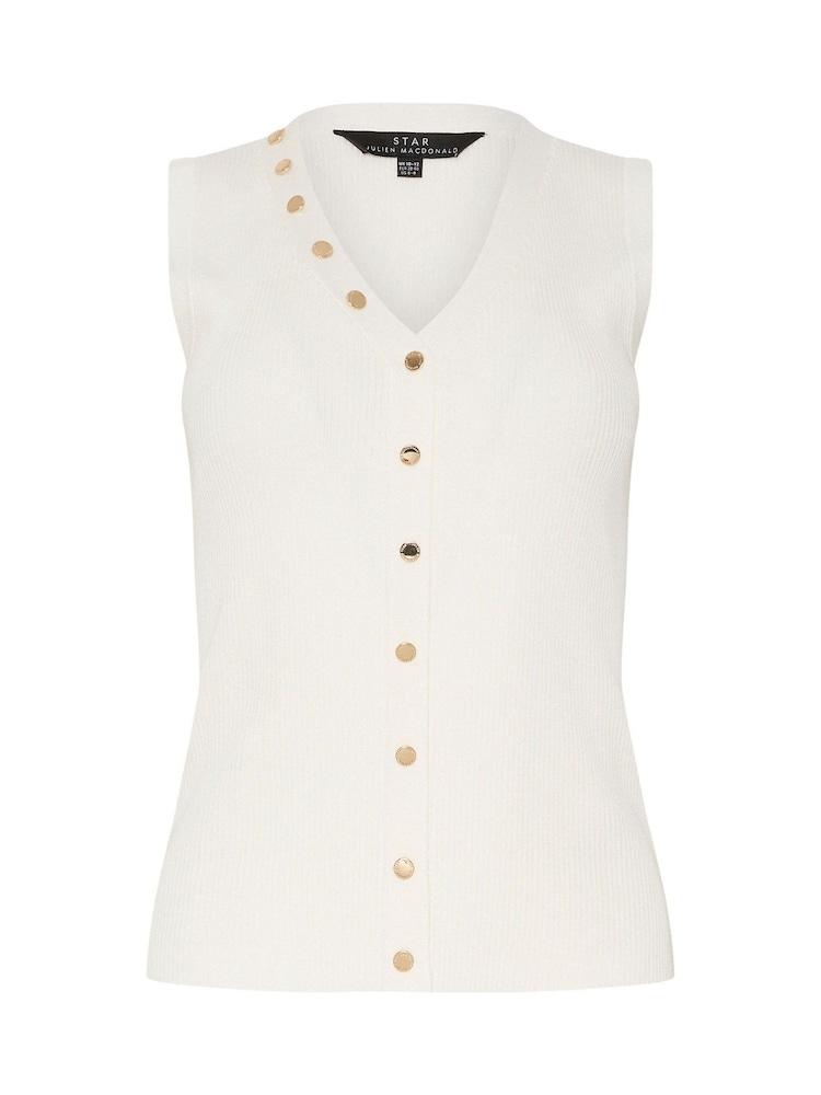 Star by Julien MacDonald White Button Detail Vest - Image 1 of 1