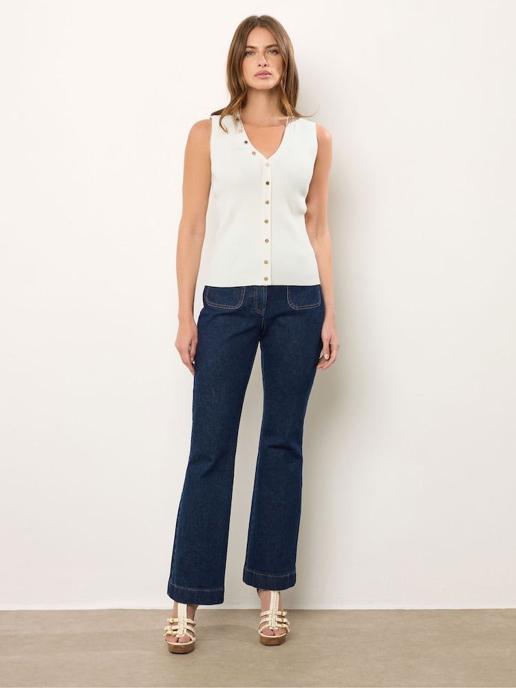 Star by Julien MacDonald White Button Detail Vest - Image 2 of 5 Star by Julien MacDonald White Button Detail Vest - Image 2 of 5