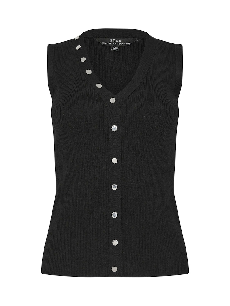 Star by Julien MacDonald Black Button Detail Vest - Image 1 of 1