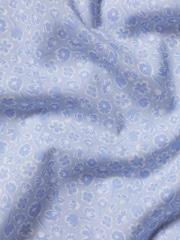 Charles Tyrwhitt Blue Slim Fit Fish Slim Fit Short Sleeve Non-Iron Print 100% Cotton Shirt - Image 5 of 5