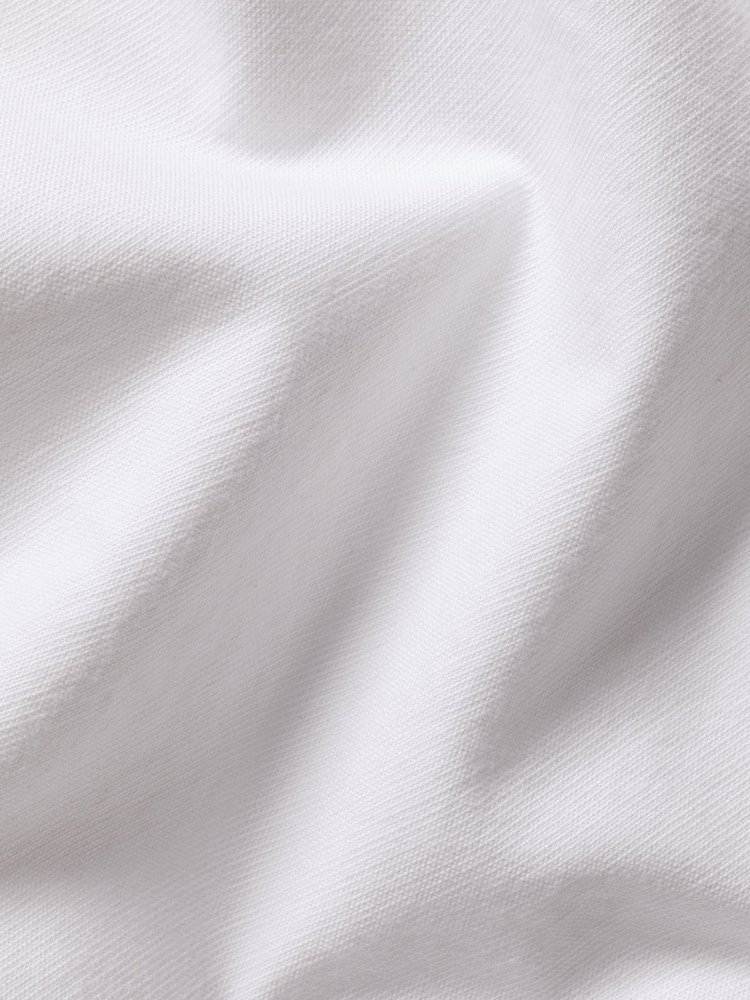 Charles Tyrwhitt White Classic Fit Stripe Stretch Washed Oxford Collarless 100% Cotton Shirt - Image 5 of 5