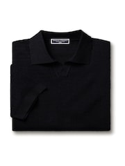 Charles Tyrwhitt Blue Zig Zag Short Sleeve 100% Cotton Trophy Neck Polo shirt - Image 3 of 5
