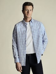 Charles Tyrwhitt Cornflower Blue Slim Fit Extra Slim Fit Non-Iron Royal Oxford 100% Cotton Shirt - Image 1 of 6