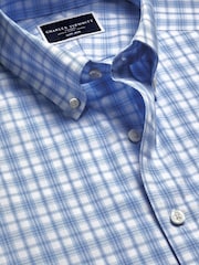 Charles Tyrwhitt Cornflower Blue Slim Fit Extra Slim Fit Non-Iron Royal Oxford 100% Cotton Shirt - Image 4 of 6