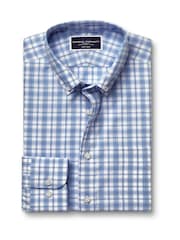 Charles Tyrwhitt Cornflower Blue Slim Fit Extra Slim Fit Non-Iron Royal Oxford 100% Cotton Shirt - Image 5 of 6