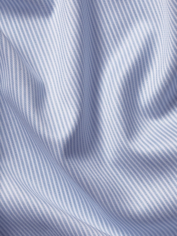 Charles Tyrwhitt Blue Slim Fit Egyptian Fine Stripe 100% Cotton Shirt - Image 6 of 6