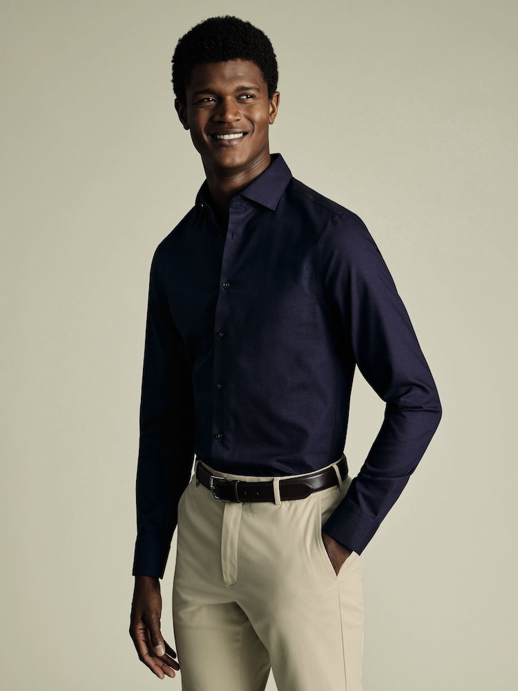 Приталенная негладкая рубашка Charles Tyrwhitt - Изображение 1 из 6