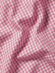 Charles Tyrwhitt Pink Slim Fit Check Slim Fit Short Sleeve Non-Iron Stretch Poplin 100% Cotton Shirt - Image 5 of 5