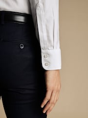 Charles Tyrwhitt White Extra Slim Fit Non Iron Royal 100% Cotton Oxford Shirt - Image 3 of 5