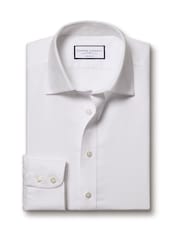 Charles Tyrwhitt White Extra Slim Fit Non Iron Royal 100% Cotton Oxford Shirt - Image 4 of 5