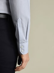 Charles Tyrwhitt Blue Classic Fit Non-Iron Cutaway Collar Gingham 100% Cotton Shirt - Image 3 of 6