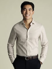Charles Tyrwhitt Pink Slim Fit Non-Iron Check Shirt - Image 1 of 6