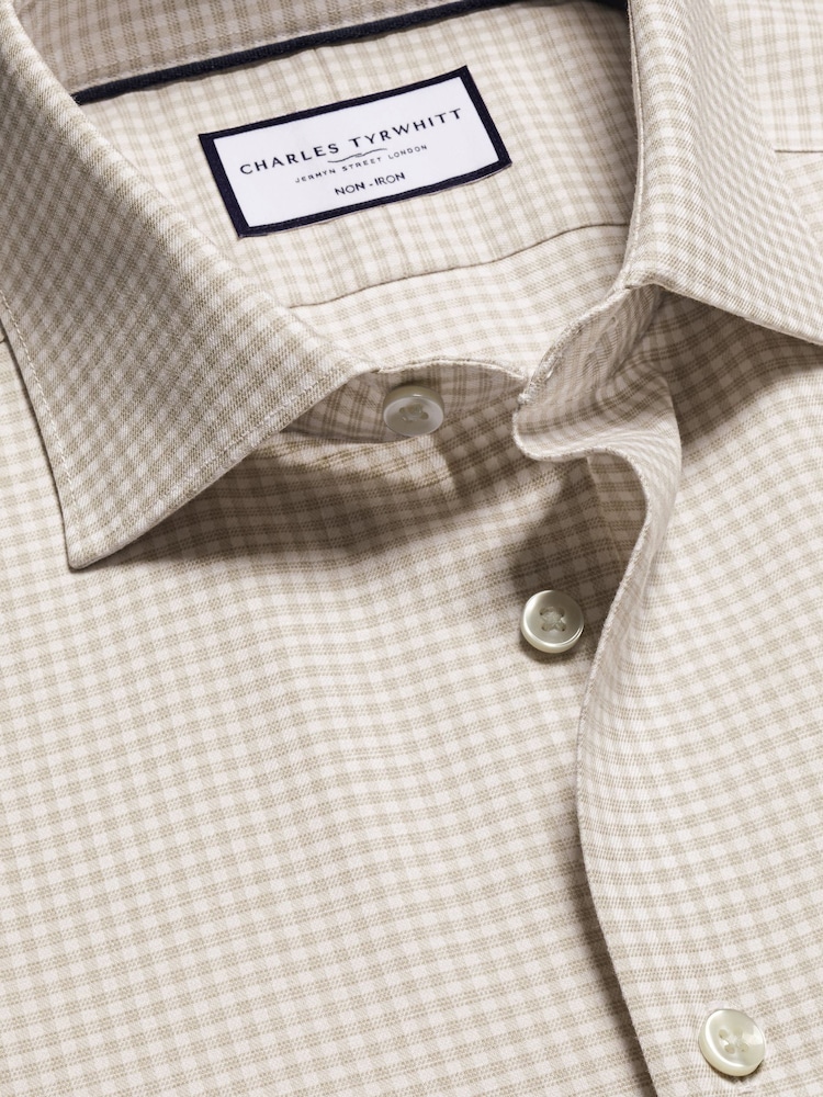 Charles Tyrwhitt Pink Slim Fit Non-Iron Check Shirt - Image 5 of 6