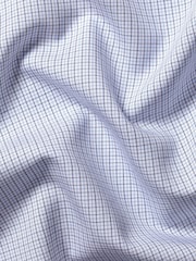 Charles Tyrwhitt Blue Classic Fit Non-Iron Cutaway Collar Fine 100% Cotton Check Shirt - Image 3 of 3