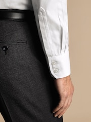Charles Tyrwhitt White Classic Fit Non Iron Herringbone 100% Cotton Shirt - Image 3 of 3