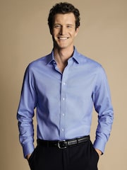 Charles Tyrwhitt Blue Classic Fit Non-Iron Royal 100% Cotton Oxford Shirt - Image 1 of 6