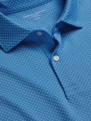 Charles Tyrwhitt Turquoise Printed Performance Polo Shirt - Image 4 of 5