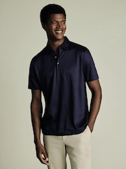 Azul - Camisa polo de linho Charles Tyrwhitt 100% - Imagem 1 de 5