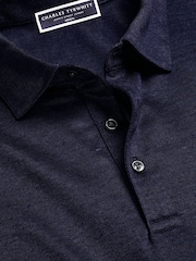 Azul - Camisa polo de linho Charles Tyrwhitt 100% - Imagem 3 de 5