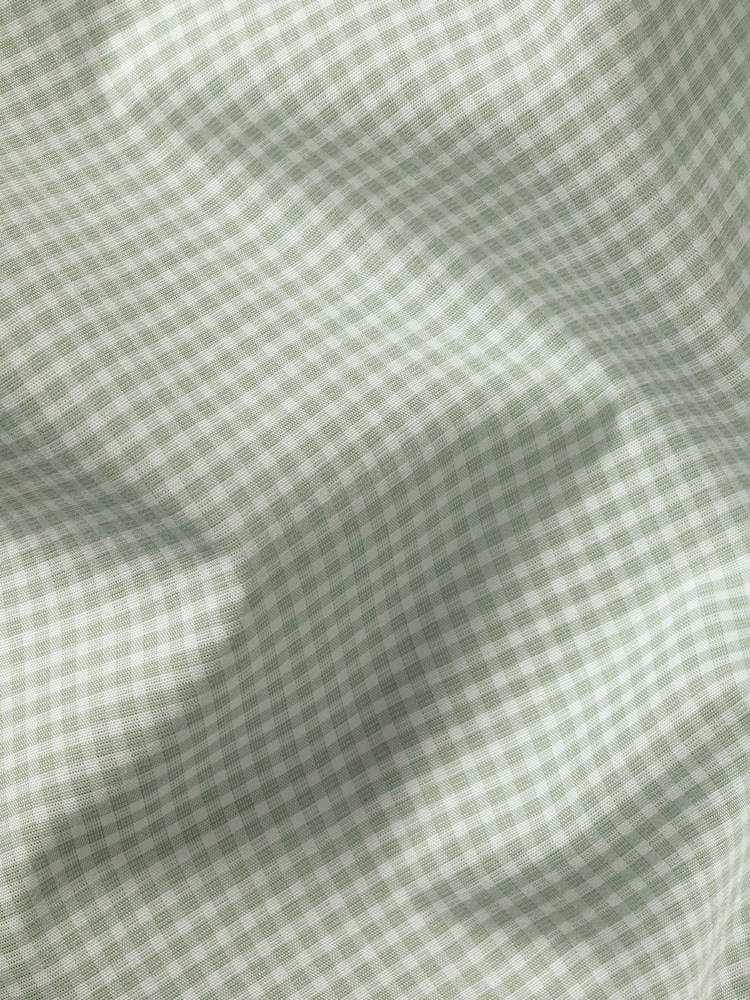 Charles Tyrwhitt Green Slim Fit Slim Fit Non-Iron Cutaway Collar Gingham 100% Cotton Shirt - Image 6 of 6
