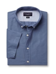 Charles Tyrwhitt Slim Fit Plain Short Sleeve Button-Down Stretch Washed 100% Cotton Oxford Shirt - Bild 4 von 5