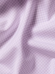 Charles Tyrwhitt Purple Classic Fit Non-Iron Cutaway Collar Gingham 100% Cotton Shirt - Image 6 of 6