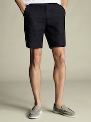 Charles Tyrwhitt Blue 100% Linen Shorts - Image 1 of 5