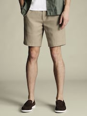 Charles Tyrwhitt Brown 100% Linen Shorts - Image 1 of 5