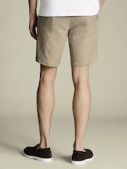 Charles Tyrwhitt Brown 100% Linen Shorts - Image 2 of 5