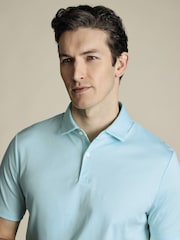 Charles Tyrwhitt Green Printed Performance Polo Shirt - Image 2 of 5