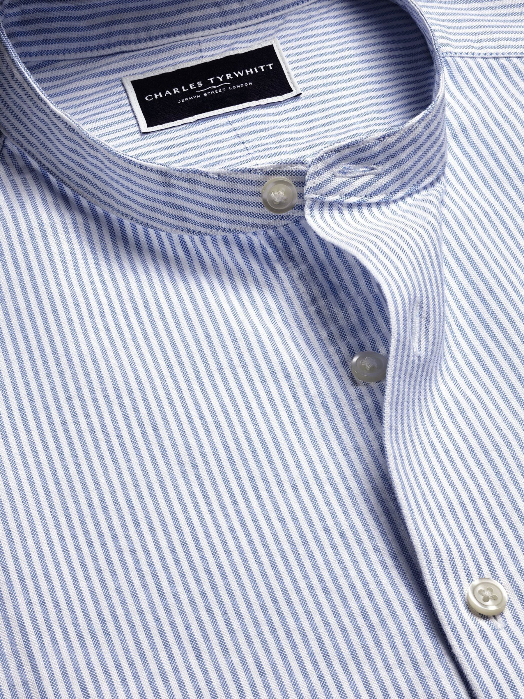 Buy Charles Tyrwhitt Blue Classic Fit Stripe Stretch Washed