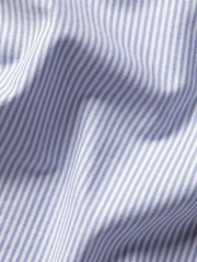 Charles Tyrwhitt Blue Classic Fit Stripe Stretch Washed Oxford Collarless 100% Cotton Shirt - Image 6 of 6