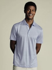 Charles Tyrwhitt Blue 100% Linen Polo Shirt - Image 1 of 5