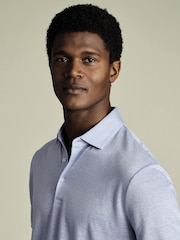 Charles Tyrwhitt Blue 100% Linen Polo Shirt - Image 2 of 5