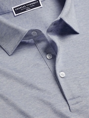 Charles Tyrwhitt Blue 100% Linen Polo Shirt - Image 4 of 5