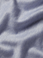 Charles Tyrwhitt Blue 100% Linen Polo Shirt - Image 5 of 5